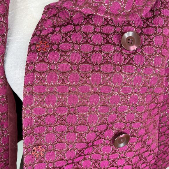 Isaac Mizrahi Target Blazer 10 Scarlet Bloom Crop Pockets Textured New - Picture 11 of 12